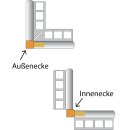 Außenecke und Innenecke, Quadratprofil Edelstahl gebürstet 12,5 mm