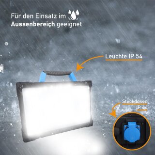 LED Baustrahler Worker LED Arbeitsleuchte 79,95 BTEC € 80 Watt Steckdose , mit