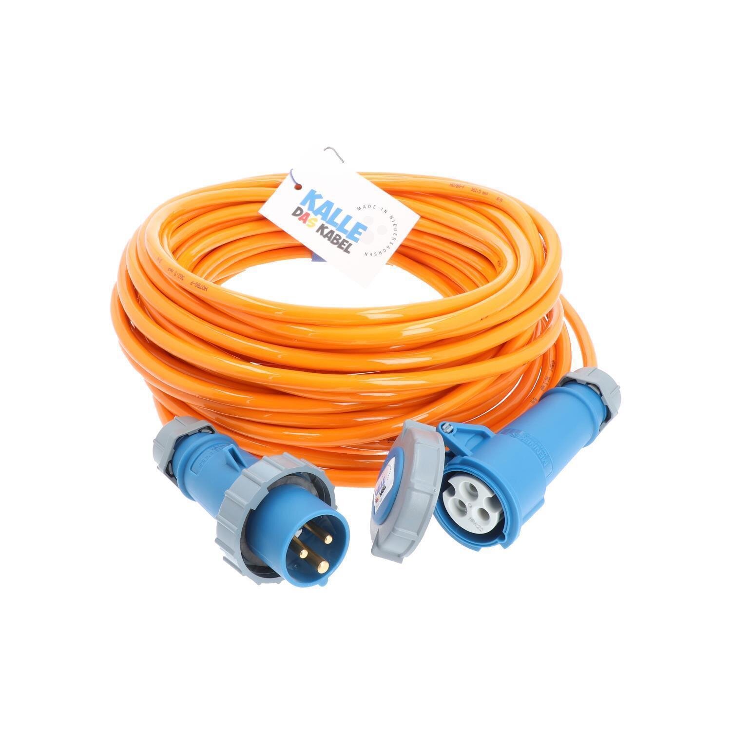 Kalle Verlängerungskabel CEE 230V 16A 2 5mm² Extreme Signal Orange Aq 152 87